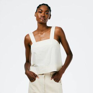 NWT Tibi Eco Poplin Strappy Top Cream Organic Cotton Size 12